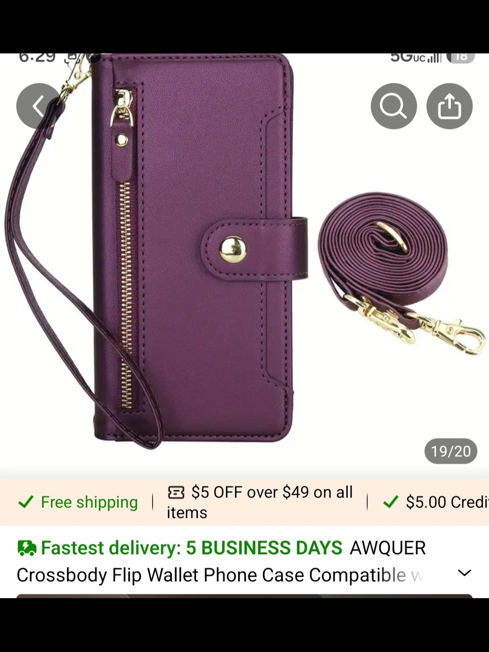 Purple  Wallet Phone Case